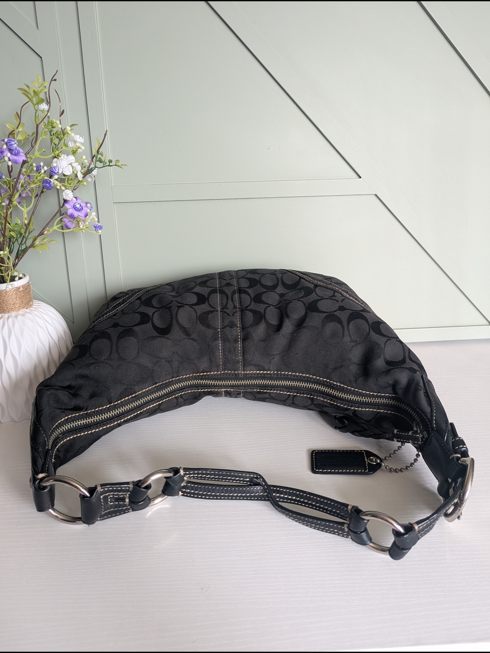 Vintage Coach Soho Signature Jacquard Hobo Bag - Picture 8 of 10